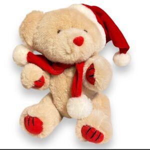 Henson Kickernick Xmas Bear Plush VTG 10” Movable Adjustable Appendages Stocking